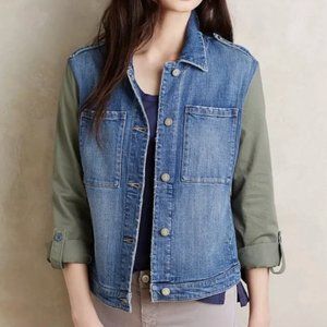 Anthropologie Pilcro + the Letterpress Military Green, Denim Jacket